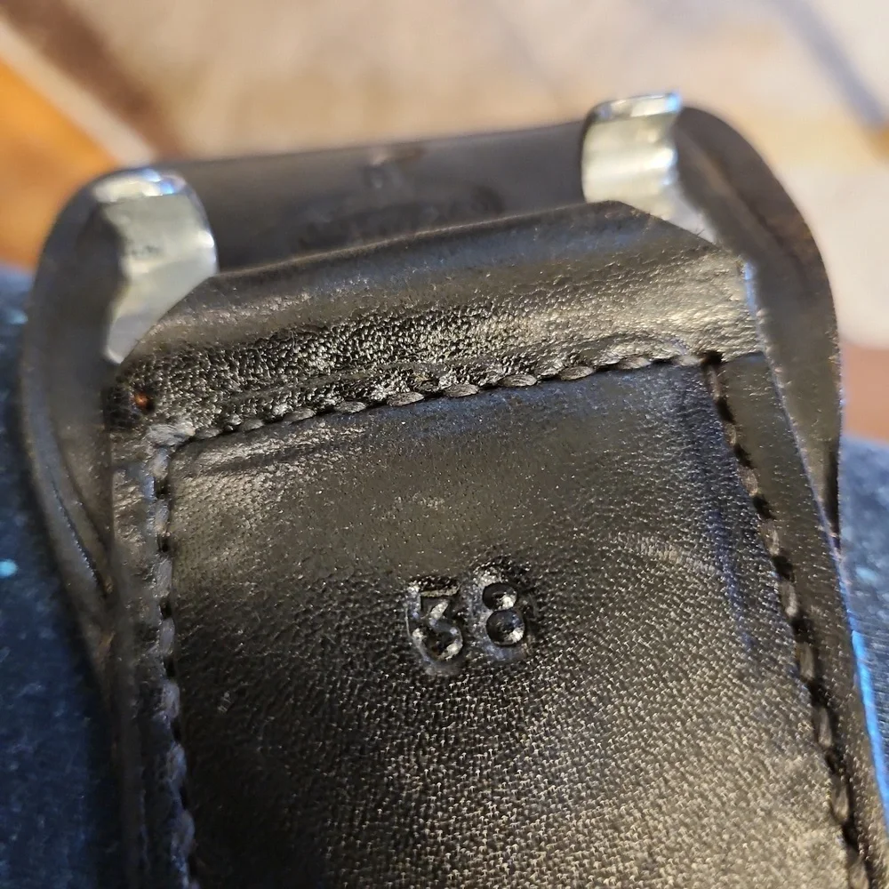 Bucheimer leather Classic Black Leather Men's Belt 38